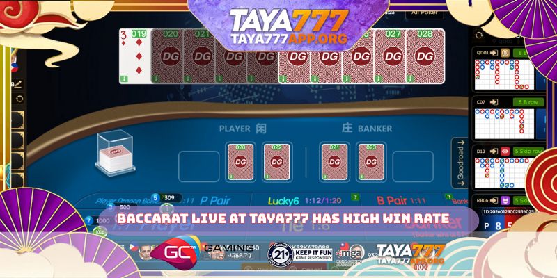 Baccarat live at TAYA777 has high win rate