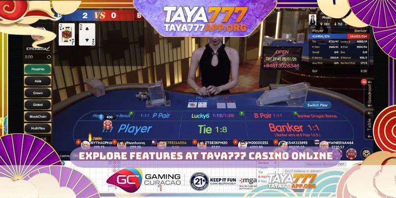 Explore features at TAYA777 casino online