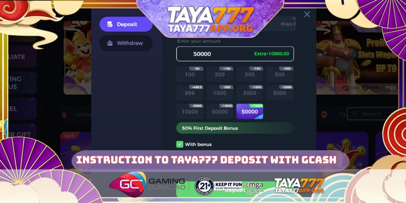 Instruction to TAYA777 deposit with GCash