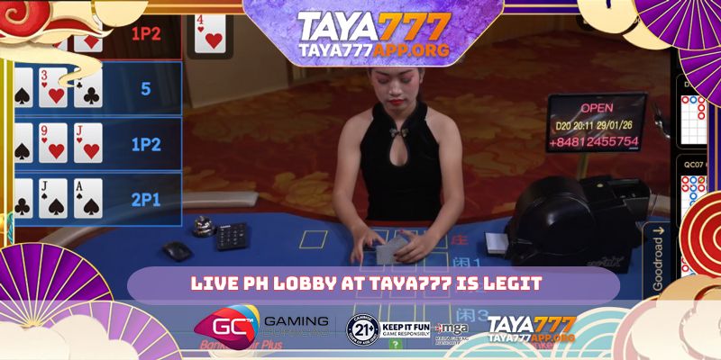 Live PH lobby at TAYA777 is legit