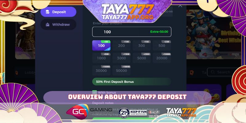 Overview about TAYA777 Deposit