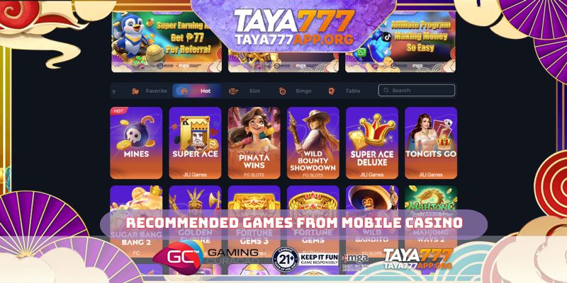 Recommended games from mobile casino