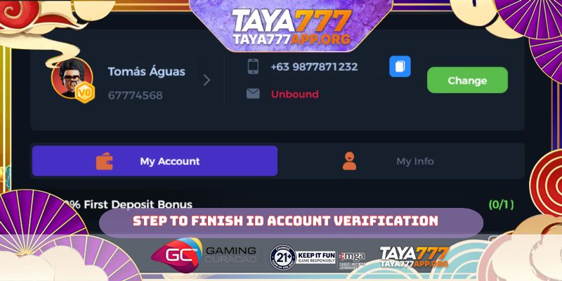 Step to finish ID Account Verification